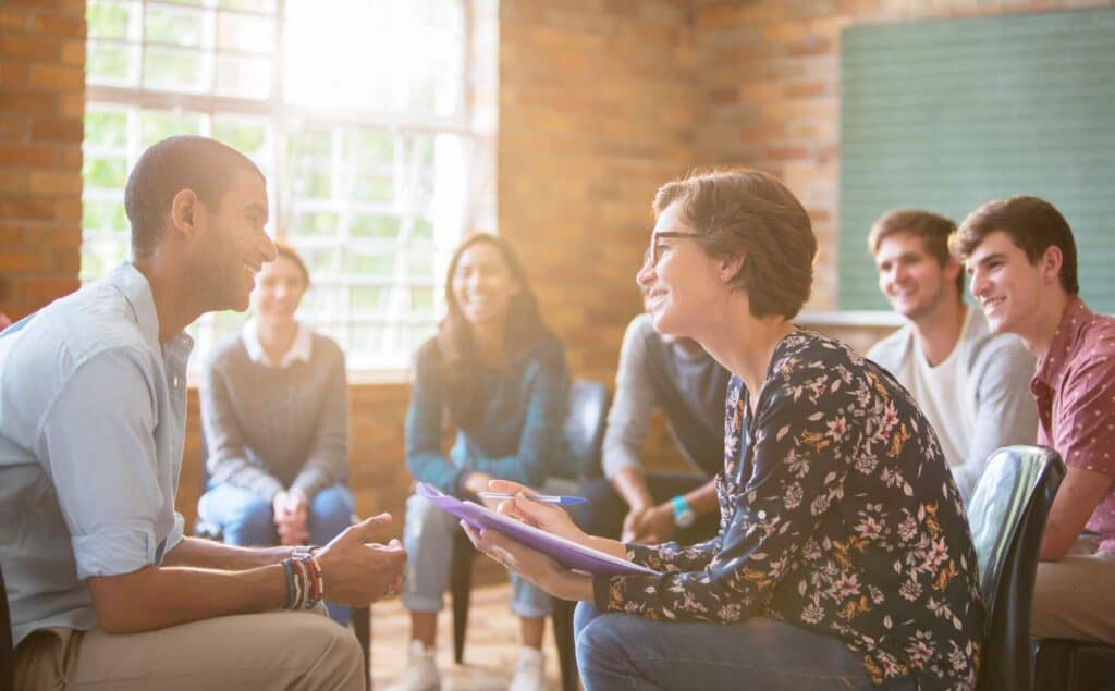 Group counseling session at our Worcester rehab in Massachusetts.
