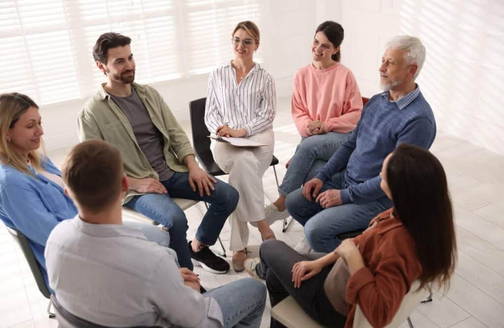 A group therapy exercise during Didactic Therapy in Massachusetts.