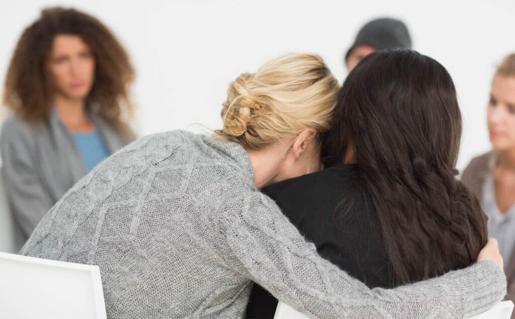 Group support during meth addiction treatment in Hanover.
