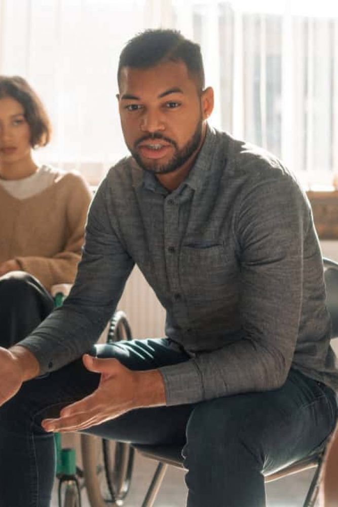 Psychological therapy support group meeting